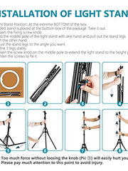 Load image into Gallery viewer, Neewer Ring Light Kit:18"/48cm Outer 55W 5500K Dimmable LED Ring Light, Light Stand, Carrying Bag for Camera,Smartphone,YouTube,TikTok,Self-Portrait Shooting, Black, Model:10088612