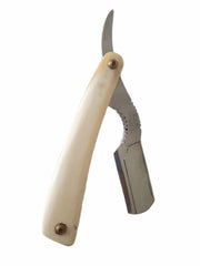 Load image into Gallery viewer, Kashi Professional Barber Razor Shaving White Bone Handle and Silver Color