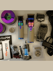 Load image into Gallery viewer, BaByliss PRO Chameleon FX Boost+ Clipper & Trimmer Set with Charging Base Special Edition 074108459664 model FXHOLPKCTB-I accesories 2022
