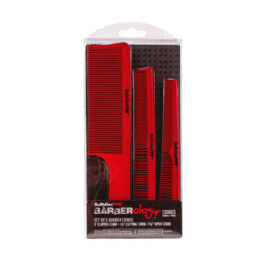 BaBylissPro Barberology Red 3 Piece Comb Set