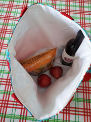 Load image into Gallery viewer, Handmade Bag cotton for women , Christmas print and Red Color