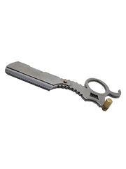 Load image into Gallery viewer, Kashi RS-210 Barber Straight Edge Shaving Razor Single Finger Ring Silver Color