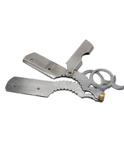 Load image into Gallery viewer, Kashi RS-210 Barber Straight Edge Shaving Razor Single Finger Ring Silver Color