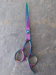 Load image into Gallery viewer, Kashi Professional Cutting Hair Shears SR-565 Rainbow Color - Stainless Steel 6 inch