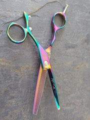 Load image into Gallery viewer, Kashi JR-505T, Professional Rotating Thumb Styling, Barber Thinning Shears 6.5"