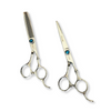 Kashi Shears, Set Professional Hair Cutting S-3260 and Thinning Shears S-3230T 30 teeth, 6" Japanese Steel, Silver Color