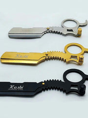 Load image into Gallery viewer, Kashi RG-210 Barber Straight Edge Shaving Razor Single Finger Ring Gold Color