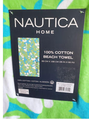 Load image into Gallery viewer, Nautica Beach Towel, 100% Cotton, Large 36 x 68 in. Tropical Flower.