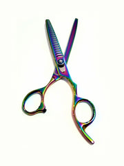 Load image into Gallery viewer, Kashi BR-403VL Professional Barber Thinning Shears 6.5" 440 Japanese Steel, Rainbow Color Media 1 of 3