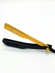 Load image into Gallery viewer, Kashi RB-114G Straight Edge Barber Razor Black and Gold Color