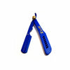 Kashi RBL-113 Barber Straight Edge Shaving Razor Butterfly Clip Blue Color