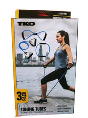 Load image into Gallery viewer, TKO, Set of 3 Resistance Toning Tubes, Complete Training System, Step Band, Soft Expanded, Infinity Ring