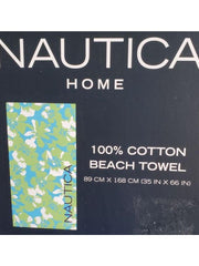 Load image into Gallery viewer, Nautica Beach Towel, 100% Cotton, Large 36 x 68 in. Tropical Flower.