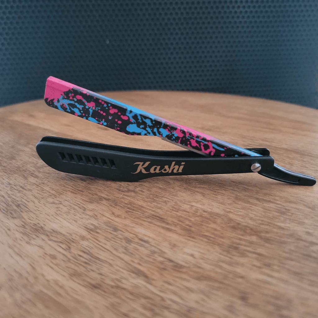 Kashi RB-130C Straight Razors Blade Black and print Color | Trader K LLC
