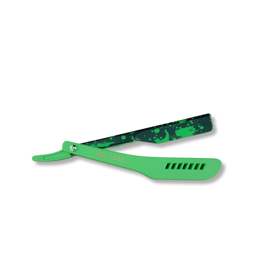 Kashi RG-130C Straight Razors Blade Green and print Color | Trader K LLC