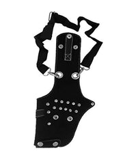 Load image into Gallery viewer, Artificial Leather Hair Scissor Holster Hairdressing Bag Pouch Holder with Waist Shoulder Belt black color
