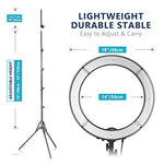Load image into Gallery viewer, Neewer Ring Light Kit:18"/48cm Outer 55W 5500K Dimmable LED Ring Light, Light Stand, Carrying Bag for Camera,Smartphone,YouTube,TikTok,Self-Portrait Shooting, Black, Model:10088612
