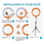 Load image into Gallery viewer, Neewer Ring Light Kit:18"/48cm Outer 55W 5500K Dimmable LED Ring Light, Light Stand, Carrying Bag for Camera,Smartphone,YouTube,TikTok,Self-Portrait Shooting, Black, Model:10088612
