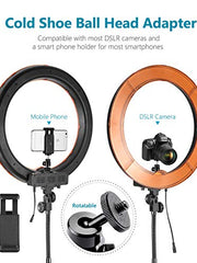 Load image into Gallery viewer, Neewer Ring Light Kit:18&quot;/48cm Outer 55W 5500K Dimmable LED Ring Light, Light Stand, Carrying Bag for Camera,Smartphone,YouTube,TikTok,Self-Portrait Shooting, Black, Model:10088612
