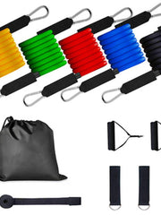 Load image into Gallery viewer, Set 11 Pieces, Resistance Band Set Exercise, Pull Rope Latex Tubes Foam Handle Door Anchor Straps for Fitness Yoga Training Sport Workout
