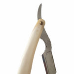 Load image into Gallery viewer, Kashi Professional Barber Razor Shaving White Bone Handle and Silver Color
