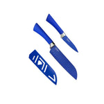 Load image into Gallery viewer, Diamond Sharp 7&quot; Santoku Knife and 3.5&quot; Paring Knife, Blue color
