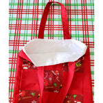 Load image into Gallery viewer, Handmade  Bag cotton for women , Christmas print  and Red Color
