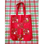 Load image into Gallery viewer, Handmade  Bag cotton for women , Christmas print  and Red Color
