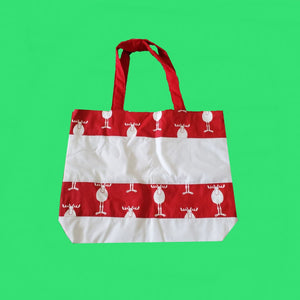 Handmade Bag Cotton ,  Christmas print  and  Red Wine Color