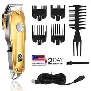The KEMEI 1986 Hair Clipper · 4 Attachment Combs · Cleaning Brush · Plastic Comb · USB Charging Cable  · Instruction.