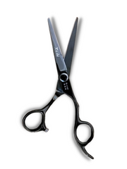 Load image into Gallery viewer, Kashi-B-1160-Professional-Shears-Hair-Cutting-6-inch-Black-Color with a bottom jewely black design
