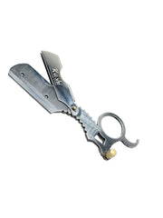 Load image into Gallery viewer, Kashi RS-210 Barber Straight Edge Shaving Razor Single Finger Ring Silver Color
