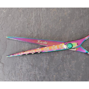 Kashi Shears Pet Grooming  6.5" Rainbow color with Paws Print