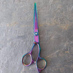 Load image into Gallery viewer, Kashi Professional Cutting Hair Shears SR-565 Rainbow Color - Stainless Steel 6 inch
