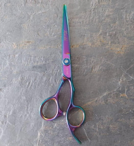 Kashi Professional Cutting Hair Shears SR-565 Rainbow Color - Stainless Steel 6 inch