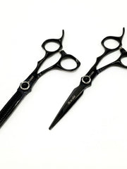 Load image into Gallery viewer, Professional Set Kashi Shears, B-3360 - B3330T Hair Cutting 6  inch and Thinning Shears 6 inch  30 teeth, Japanese Stainless Steel, Black Color, Set
