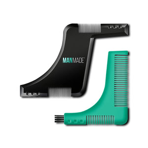 Man Made: 2 Beard Shapers With Comb, Professional precision comb For Beard Grooming