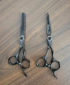 Professional Kashi Shears Set, Hair Cutting (B-3360), and Thinning Shears (B-3330T) Japanese Stainless Steel, Black Color,