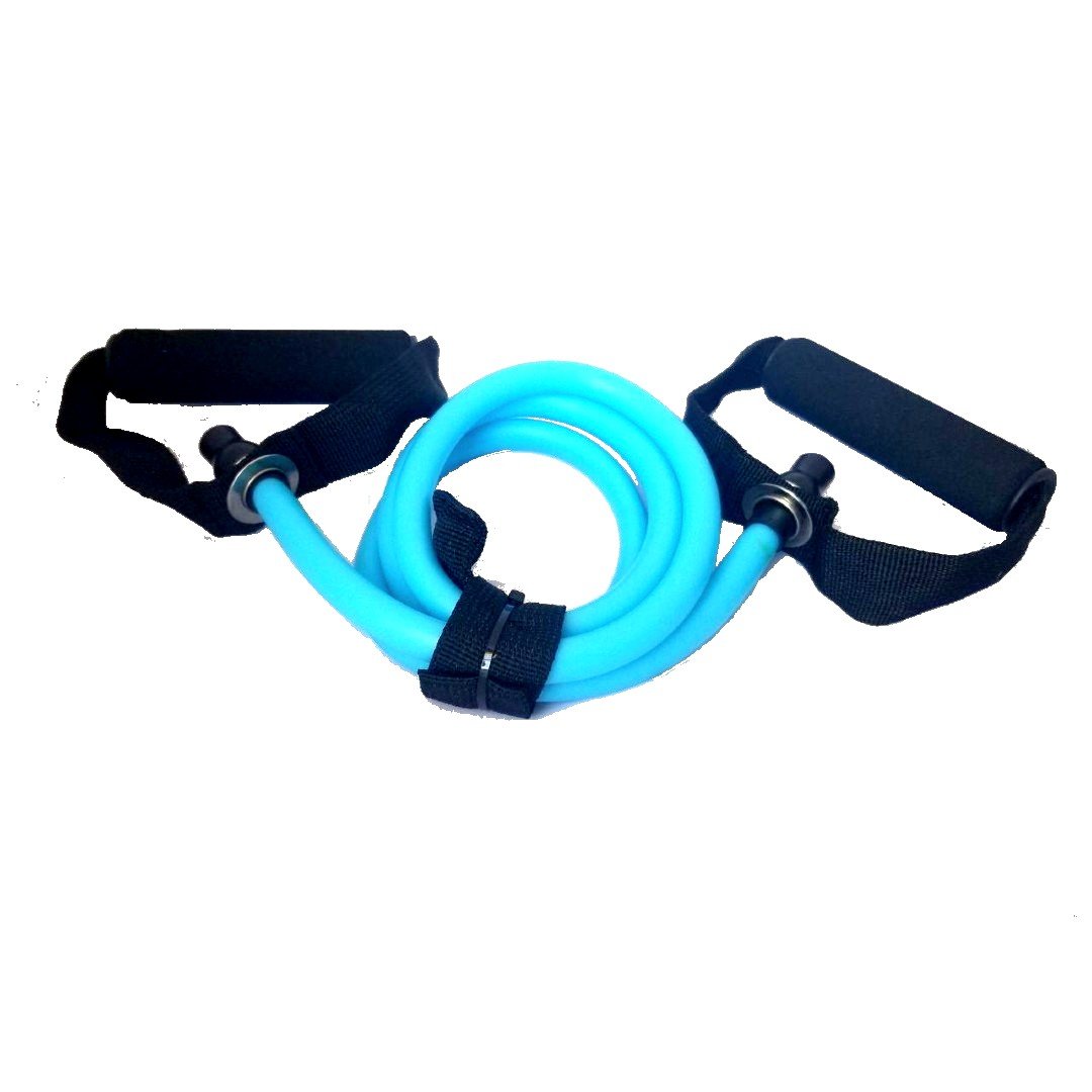 Inditradition Toning Tube Resistance Band | High Resistance Tube Exerciser  with Additional Door Anchor (30-35 lbs) - Random Colour
