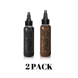 Tomb 45 2PACK Line up & Beard Color Enhancement- Black/Brown and Onix/Black - 2oz