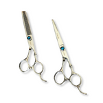 Load image into Gallery viewer, Kashi Shears, Set Professional Hair Cutting S-3260 and Thinning Shears S-3230T  30 teeth, 6&quot; Japanese  Steel, Silver Color
