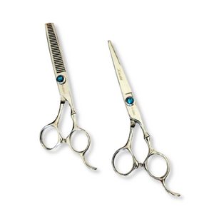 Kashi Shears, Set Professional Hair Cutting S-3260 and Thinning Shears S-3230T  30 teeth, 6" Japanese  Steel, Silver Color