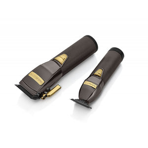 BaByliss PRO Gunmetal & Gold FX Collection Outlining Metal Trimmer & Clipper - Limited Edition Set