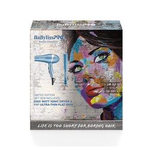 BaByliss PRO Nano Titanium Hair Dryer & 1.5" Ultra-Thin Flat Iron Limited Edition Mega Value Set