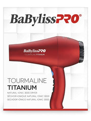 Load image into Gallery viewer, BaByliss PRO Tourmaline Titanium 3000 Hair Dryer - Red
