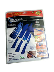 Load image into Gallery viewer, Diamond Sharp  5-Pc. Knife Set Blue color
