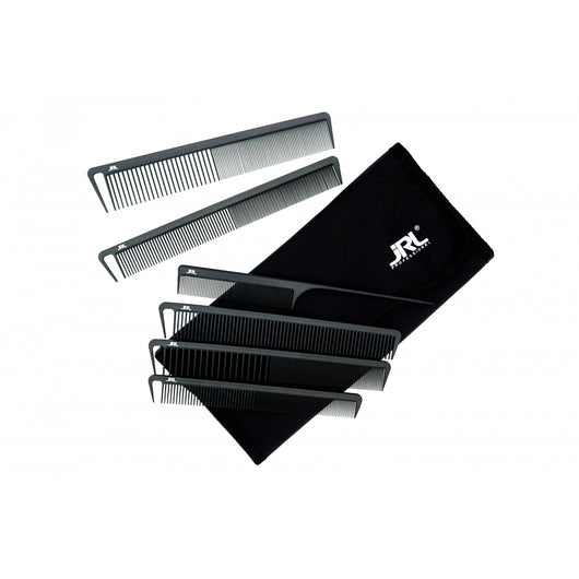 JRL Professional Anti-Static Carbon Combs 6-piece Set + Case