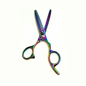 Kashi BR-403VL Professional Barber Thinning Shears 6.5" 440 Japanese Steel, Rainbow Color Media 1 of 3