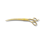 Load image into Gallery viewer, Kashi G-1080C Professional  Gold curved shears 8&quot; Japanese Stainless Steel.
