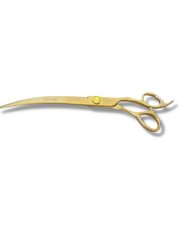 Load image into Gallery viewer, Kashi G-1080C Professional  Gold curved shears 8&quot; Japanese Stainless Steel.

